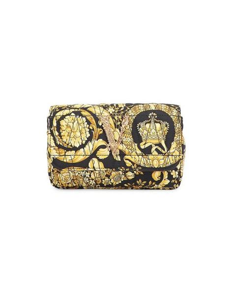 versace mini virtus barocco quilted silk crossbody bag|Versace quilted crossbody bag.